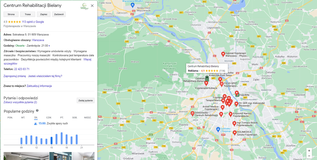 Z Google Ads możesz reklamować się także np. w mapach Google.